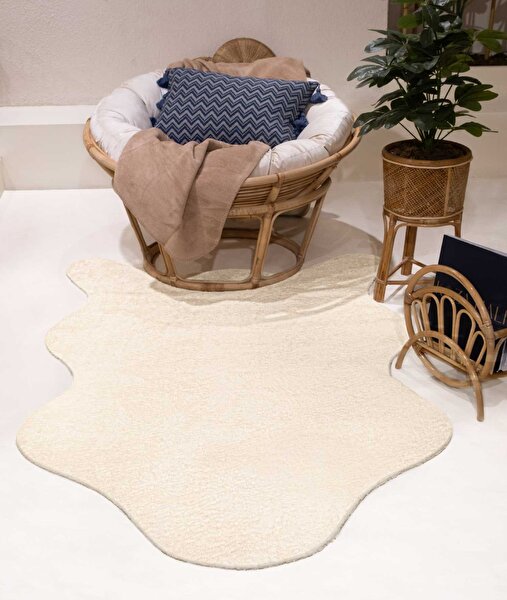 Picture of Koza Carpet Sheepskin Washable Non-Slip Base Cream Fleece Carpet 60 x 90