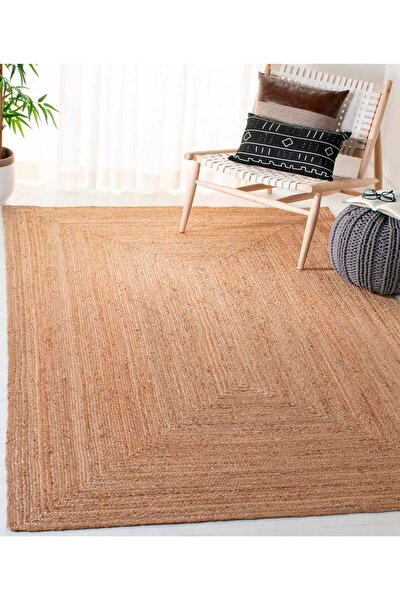 Picture of Koza Carpet Natura Hand Woven Jute Bohemian Style Authentic Living Room Living Room Corridor Bedroom Natural Carpet 00010A 90 x 150