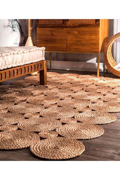 Picture of Koza Carpet Natura Hand Woven Jute Bohemian Style Authentic Living Room Living Room Corridor Bedroom Natural Carpet 00011A 90 x 150