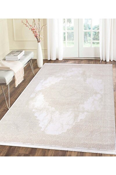 Picture of Koza Carpet Koza Hayad Çırağan Beige Acrylic Carpet Living Room Bedroom Corridor Machine Carpet 45733A 80 x 150