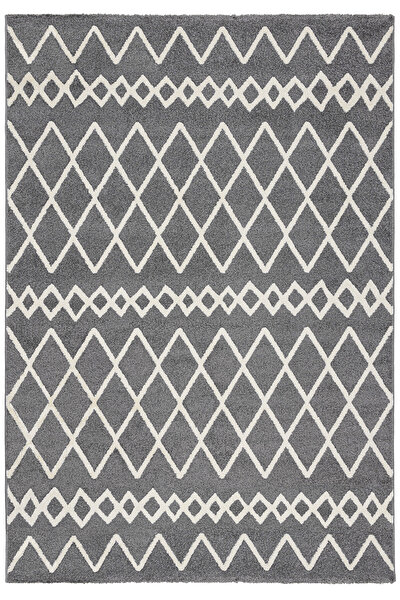 Picture of Koza Halı Blomst Anthracite Carpet Rug Living Room Bedroom Corridor Machine Carpet 59834 80 x 150