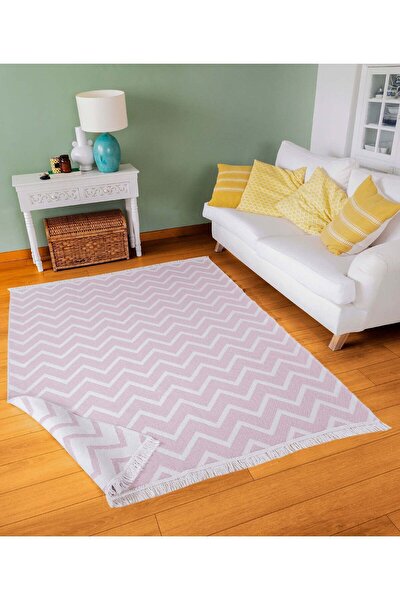Picture of Koza Home Duo White Pink Double Sided Washable Woven Rug 23002A 60 x 100