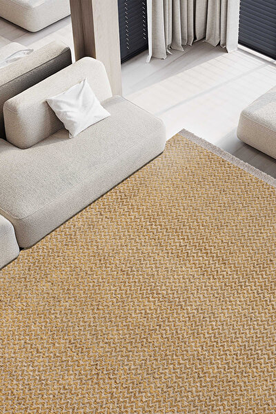 Picture of Koza Halı Rosso Yellow Woven Sisal Rug Jute Rug Kilim Living Room Sitting Room Bedroom Hallway Rug 23033A 60 x 100