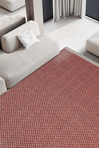 Picture of Koza Halı Rosso Red Woven Sisal Rug Jute Carpet Kilim Living Room Sitting Room Bedroom Hallway Rug 23033A 60 x 100