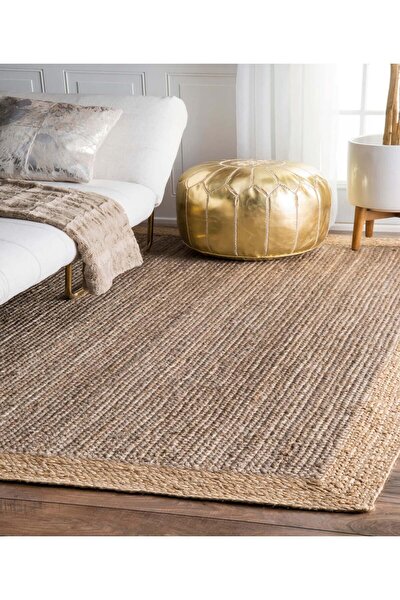 Picture of Koza Carpet Natura Hand Woven Jute Bohemian Style Authentic Living Room Living Room Corridor Bedroom Natural Carpet 00020A 90 x 150