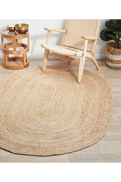 Picture of Koza Carpet Natura Hand Woven Jute Bohemian Style Authentic Living Room Living Room Corridor Bedroom Natural Carpet 00024A 120 x 180