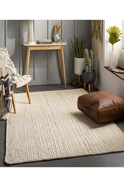 Picture of Koza Carpet Natura Hand Woven Jute Bohemian Style Authentic Living Room Living Room Corridor Bedroom Natural Carpet 00026A 120 x 180