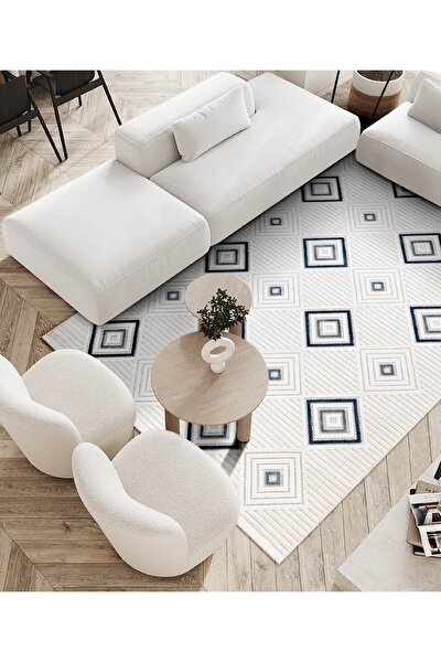 Picture of Koza Carpet Koza Meridyen Blue Carpet Rug Balcony Terrace Garden Living Room Corridor Machine Carpet 65300 196 x 290