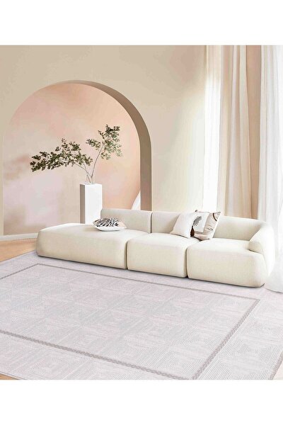 Picture of Koza Carpet Koza Hayad Kilyos Gray Acrylic Carpet Living Room Sitting Room Bedroom Corridor Machine Carpet 45983 80 x 150
