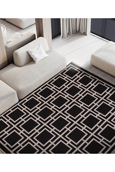 Picture of Koza Carpet Koza Premium Amour Black Carpet Living Room Living Room Bedroom Hallway Machine Carpet 53078 196 x 290