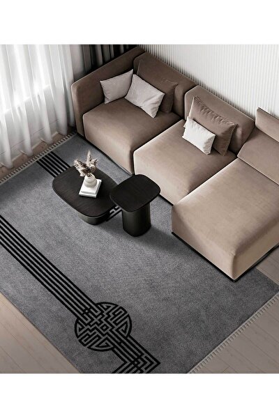Picture of Koza Carpet Koza Premium Amour Gray Carpet Living Room Sitting Room Bedroom Hallway Machine Carpet 53116 78 x 150
