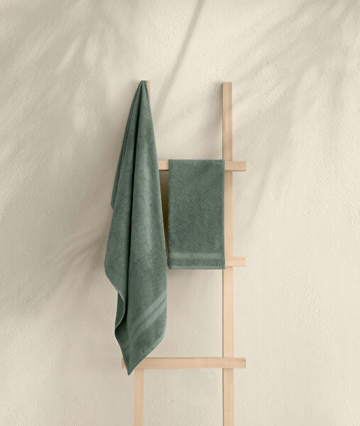 Picture of Koza Home Likya 100% Cotton Bordered Green 2-Piece Dowry Towel Set 1004A 70 x 140 - 50 x 90
