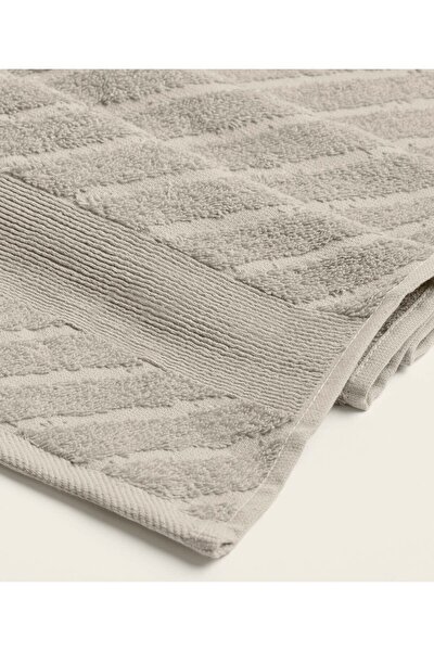 Picture of Koza Home Likya 100% Cotton Jacquard Border Mink 2-Piece Dowry Towel Set Herringbone 1027A 70 x 140 - 50 x 90