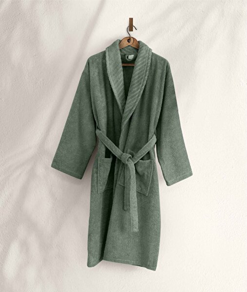 Picture of Koza Home Likya 100% Cotton Single Green Dowry Bathrobe 1040A L-XL