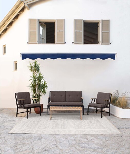Picture of Koza Home Mist Brown Double Garden Chair Black Frame 6006 Double