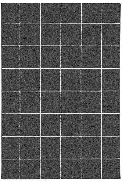 Picture of Koza Halı Fjord Anthracite White Carpet Rug Living Room Bedroom Hallway Machine Made Carpet 59835A 80 x 150