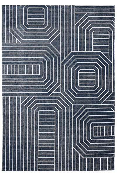 Picture of Koza Halı Lykke Blue Carpet Rug Living Room Bedroom Hallway Machine Carpet 65224B 80 x 150