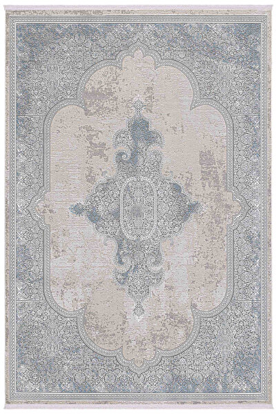 Picture of Koza Carpet Koza Hayad Arven Blue Carpet Living Room Sitting Room Bedroom Corridor Machine Carpet 27276E 80 x 150