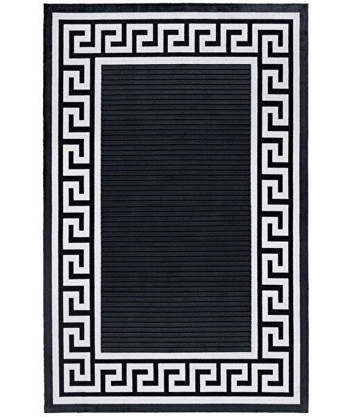 Picture of Koza Carpet Koza Premium Pearl Black Cream Carpet Living Room Bedroom Hallway Machine Made Carpet 51327H 160 x 230