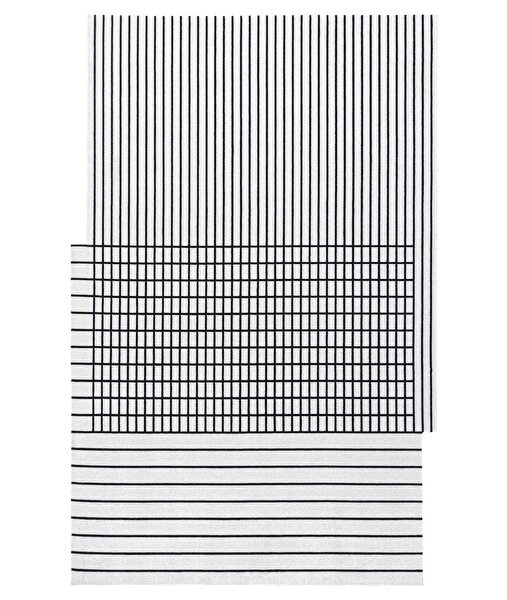 Picture of Koza Carpet Koza Premium Pearl Cream Black Carpet Living Room Bedroom Hallway Machine Made Carpet 51333K 160 x 230