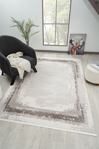 Picture of Koza Carpet Koza Hayad Çırağan Gray Carpet 46321G Living Room Sitting Room Bedroom Corridor Machine Carpet 80 x 150