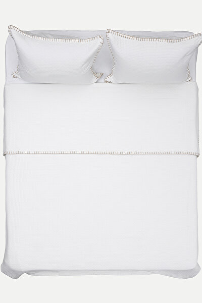 Picture of Koza Home Patara White Multi-Purpose 100% Cotton Double Bedspread 240x250 7505A Double
