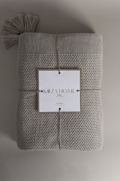 Picture of Koza Home Miel Mink Edge Pompom Double Blanket 200x220 37110 Double