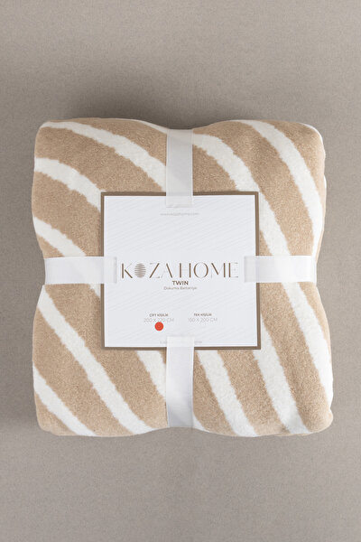 Picture of Koza Home Twin Blanket Soft Cotton Double Blanket Coffee Cream 200 x 220 5036A Double