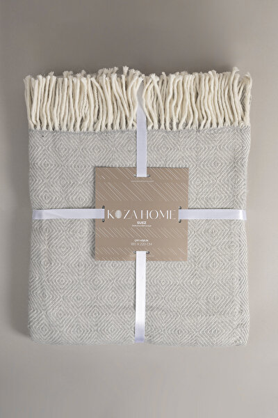 Picture of Koza Home Suez Grey White Color Wool Double Blanket 91249 180x220 cm Double