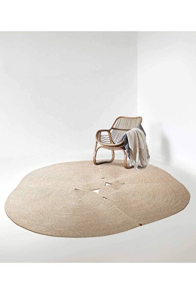 Picture of Koza Carpet Boulder Hand Knitted Ellipse Beige Cotton Washable Carpet Rug Balcony Terrace Living Room Corridor Carpet Wicker Carpet 69594 120 x 180