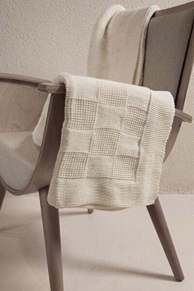 Picture of Koza Home Plaid Cream Single Blanket 160x220 15001 Single