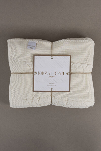 Picture of Koza Home Trenza Cream Double Blanket 200x220 15025 Double
