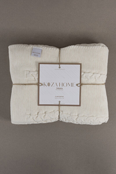 Picture of Koza Home Trenza Cream TV Blanket 130x170 15027 130 x 170