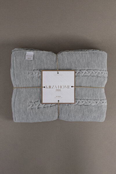 Picture of Koza Home Trenza Gray Double Blanket 200x220 15030 Double