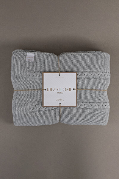 Picture of Koza Home Trenza Gray Single Blanket 160x220 15031 Single