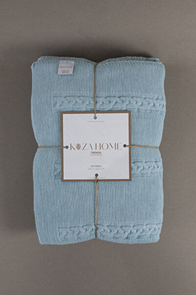 Picture of Koza Home Trenza Blue Double Blanket 200x220 15045 Double