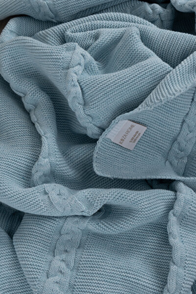 Picture of Koza Home Trenza Blue Tv Blanket 130x170 15047 130 x 170
