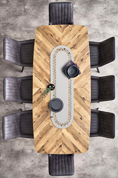 Picture of Koza Home Cesta American Service Handmade Cotton Cream Jute Knitted Decorative Runner 37x136cm 9686 37 x 136