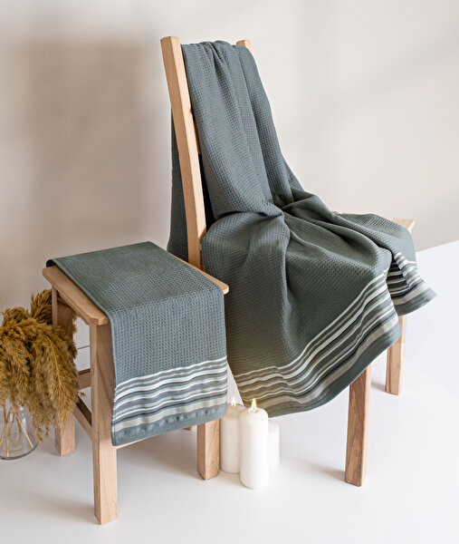Picture of Koza Home Limira 2-Piece Green Dowry Towel Set 50x90-90x150 2260 50 x 90 - 90 x 150