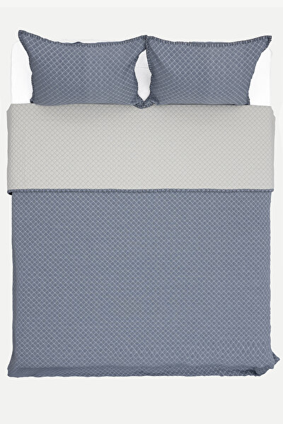 Picture of Koza Home Malea Navy Blue Double Bedspread 230x250 2 Pillow 50x70 5006 230 x 250