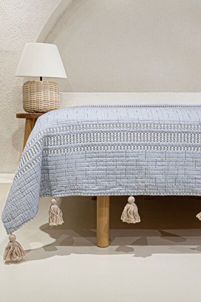Picture of Koza Home Assos Gray Stone Wash Double Bedspread 230x250 5037 230 x 250