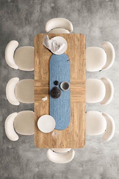 Picture of Koza Home Cesta Handmade Knitted Turquoise Runner 37x136 4001 37 x 136