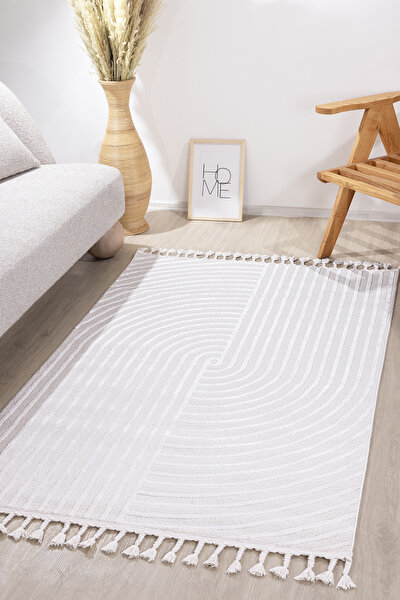 Picture of Koza Carpet Malta Scandinavian Cream Carpet Living Room Bedroom Hallway Kitchen Machine Carpet 33410A 60 x 100