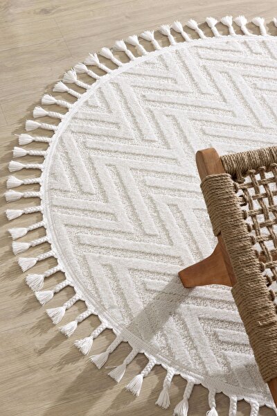 Picture of Koza Carpet Malta Scandinavian Cream Carpet Living Room Bedroom Hallway Kitchen Machine Rug 33058 80 x 80