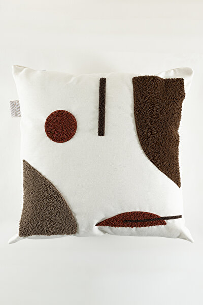 Picture of Koza Home Craft Multi Multicolored Abstract Patterned Beaded Fiber Filled Cushion 43 x 43 35304A 43 x 43