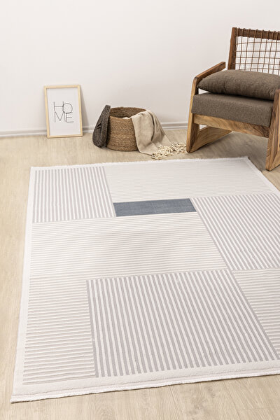 Picture of Koza Carpet Farahan Gray Blue Geometric Dustproof Living Room Corridor Balcony Terrace Garden Living Room Carpet A0859A 60 x 100