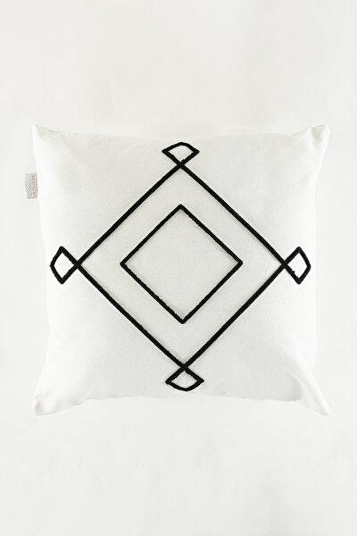 Picture of Koza Home Craft Black Diamond Slice Patterned Beaded Fiber Filled Cushion 43 x 43 35307A 43 x 43
