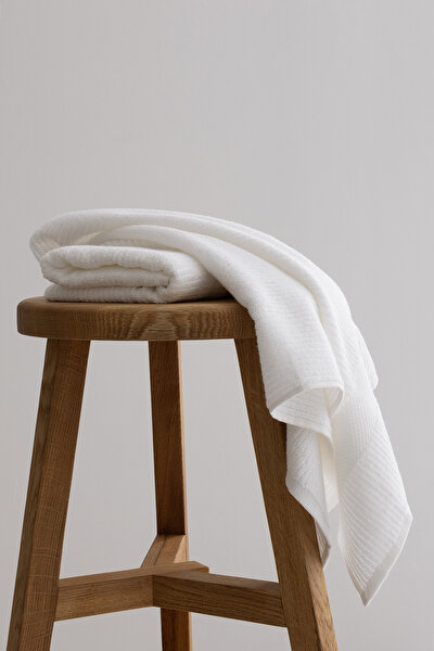 Picture of Koza Home Ivory White Corduroy Micro Fiber 100% Cotton 2-Piece Bath Towel Set 50 X 90 - 70 X 140 1125A 50 90 - 70 x 140