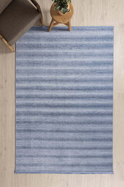 Picture of Koza Carpet Stripe Blue Rug Non-Slip Base Living Room Sitting Room Entrance Carpet 33013A 60 x 100