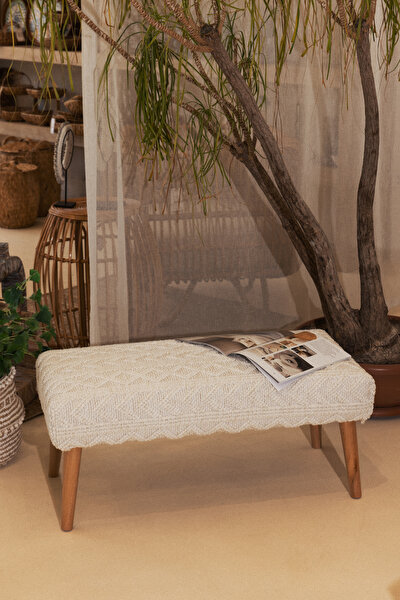 Picture of Koza Home Bliss Cream Embossed Textured Bench 42 X 91 XH 42 Cm 4283 91 x 42